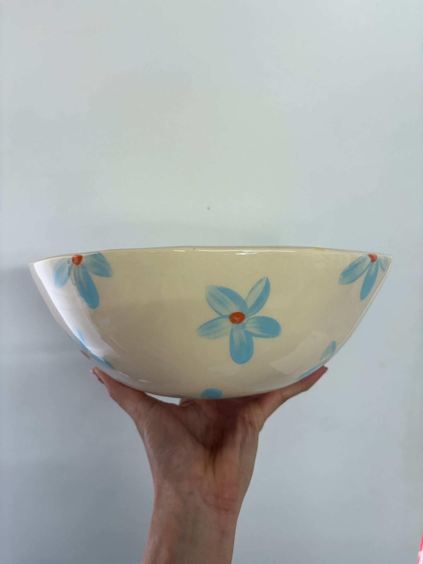 Salad Bowl Yellow & Pink Gingham