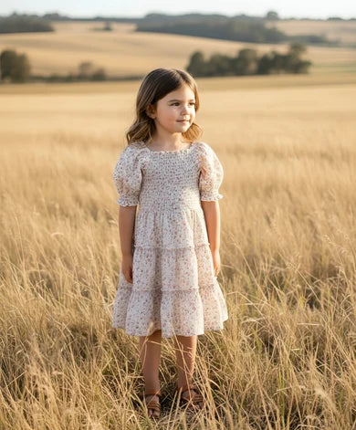 Girls Daisy Dress Pink Floral