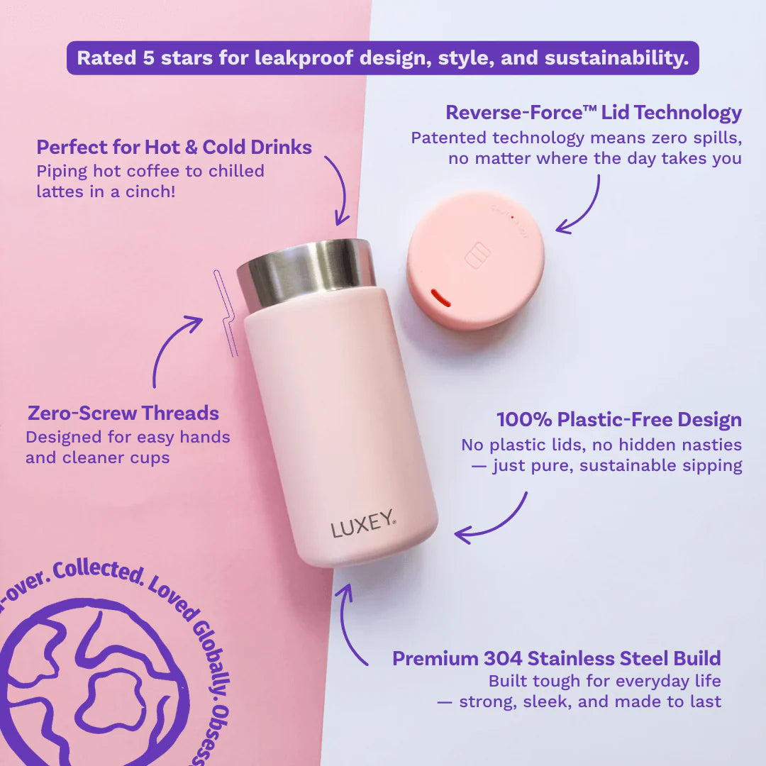 Stainless Steel Reusable Cup 12oz Pink Salt