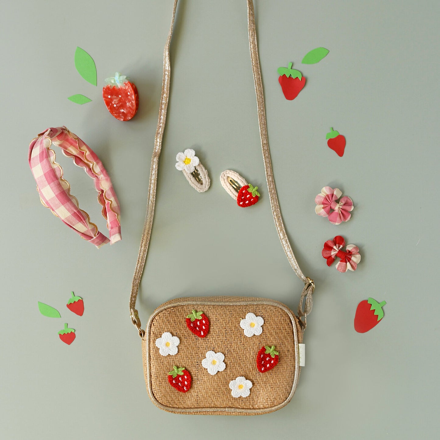 Strawberry Fields Raffia Bag
