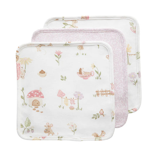 3pk Wash Cloths Whimsical Wonderland