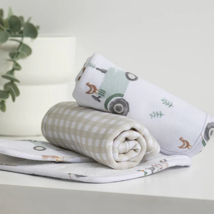 3pk Wash Cloths Tractor Ride