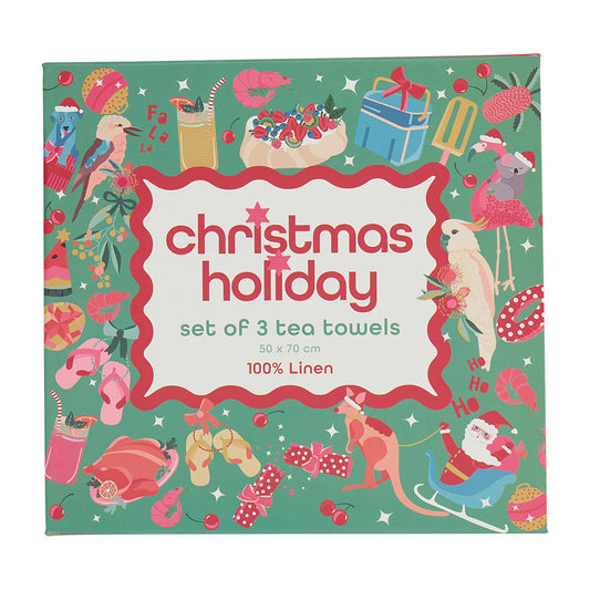 Christmas Tea Towel Box Set 3pc