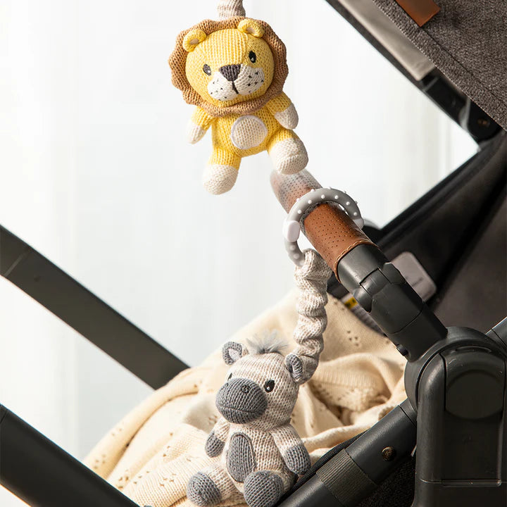 2pk Stroller Toys Zebra & Lion