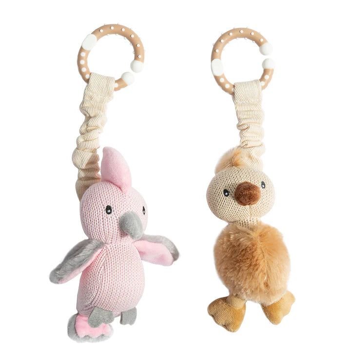 2pk Stroller Toys Galah & Emu