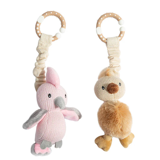 2pk Stroller Toys Galah & Emu
