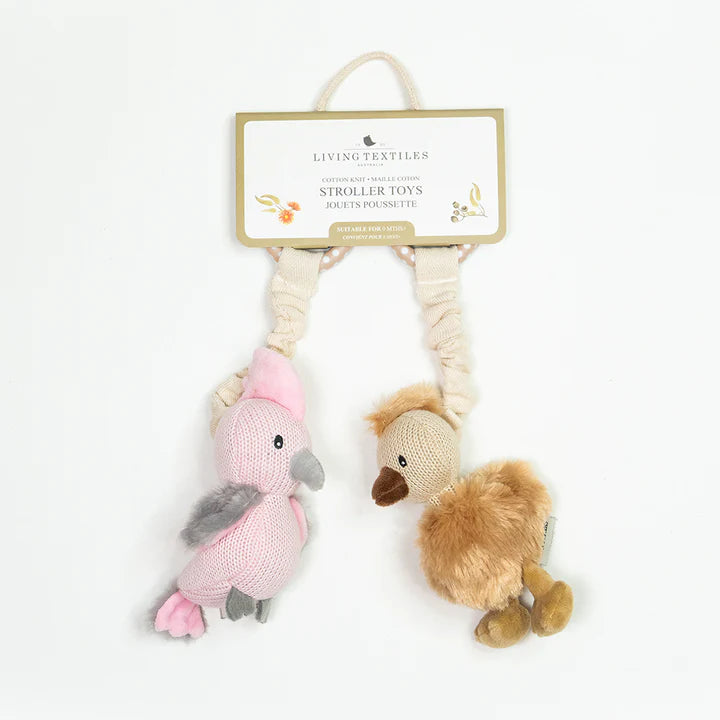 2pk Stroller Toys Galah & Emu