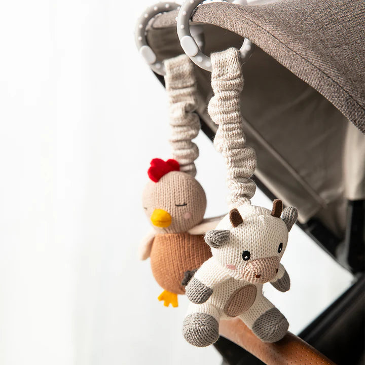 2pk Stroller Toys Cow & Chicken