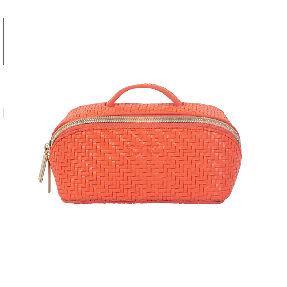 Herringbone Beauty Bag Small Tangerine