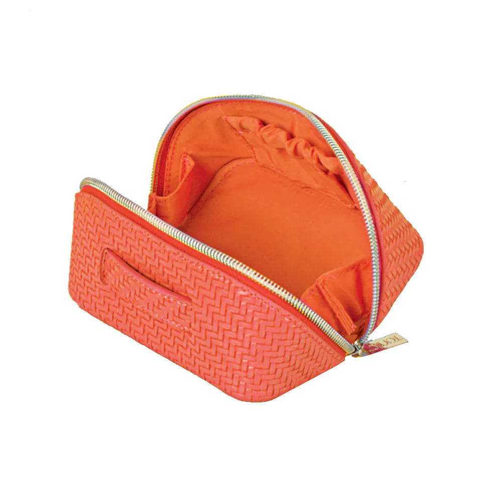 Herringbone Beauty Bag Small Tangerine