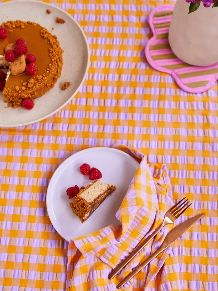 Kumquat Bloom Seersucker Tablecloth 160 x 260 cm