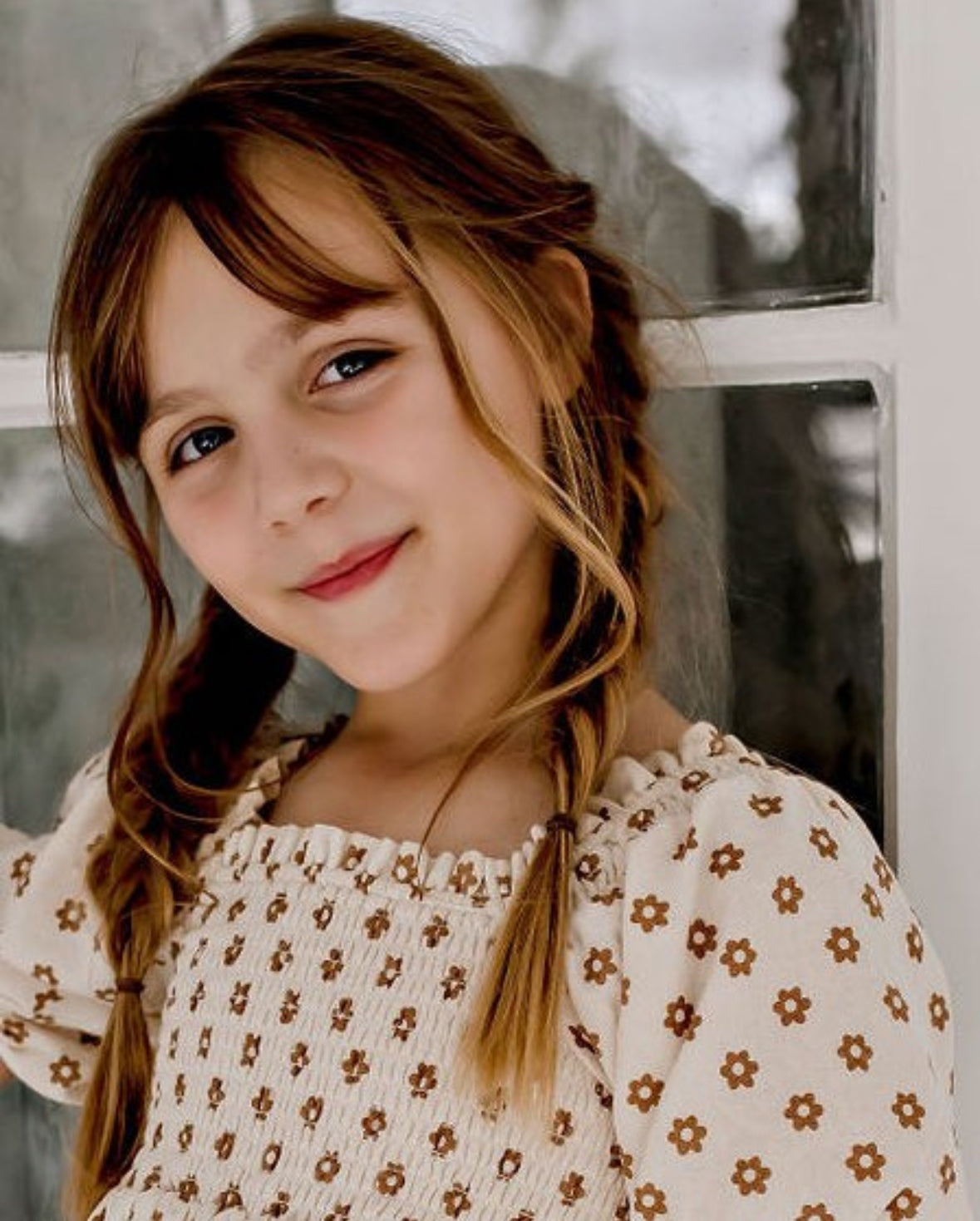 Everly L/S Puff Sleeve Dress Biscuit