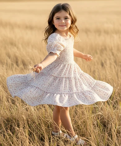 Girls Daisy Dress Pink Floral