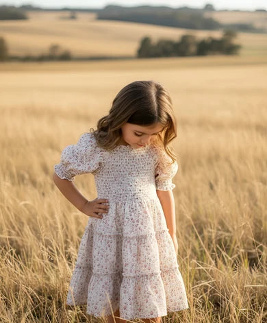Girls Daisy Dress Pink Floral