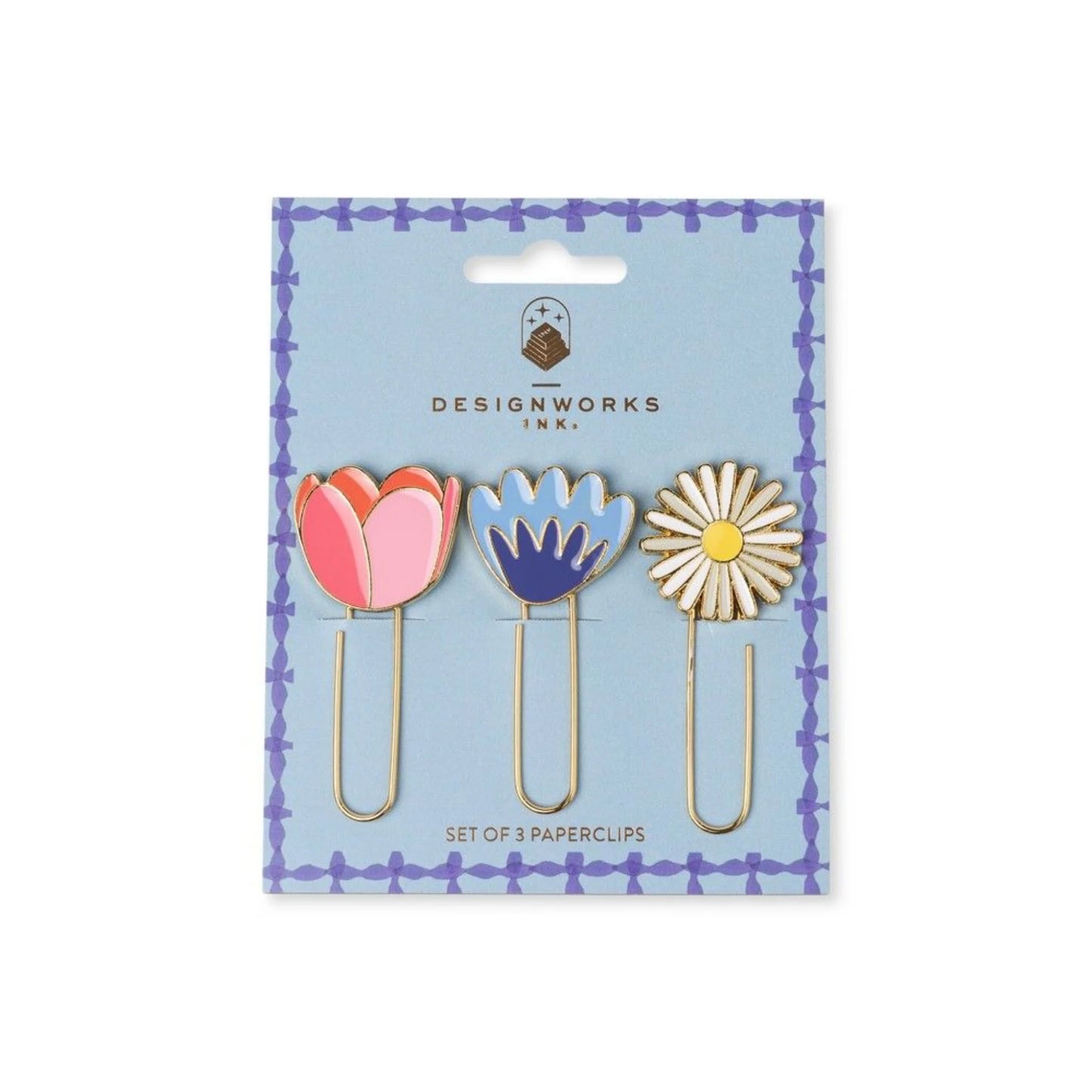 Set of 3 Paperclips Floral