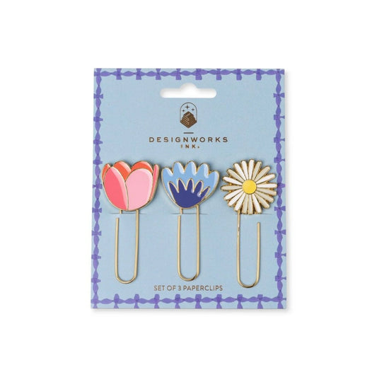 Set of 3 Paperclips Floral