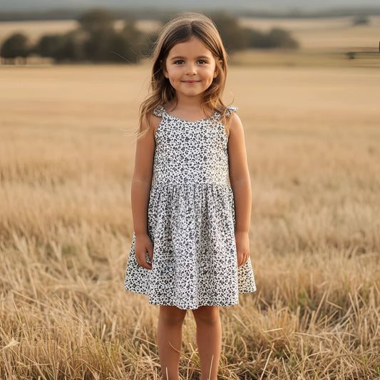 Girls Ellie Dress Navy Daisy