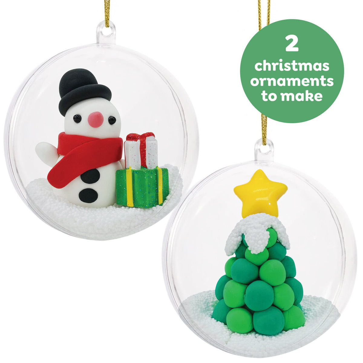 Clay Craft Ornament Kit Snowman & Tree