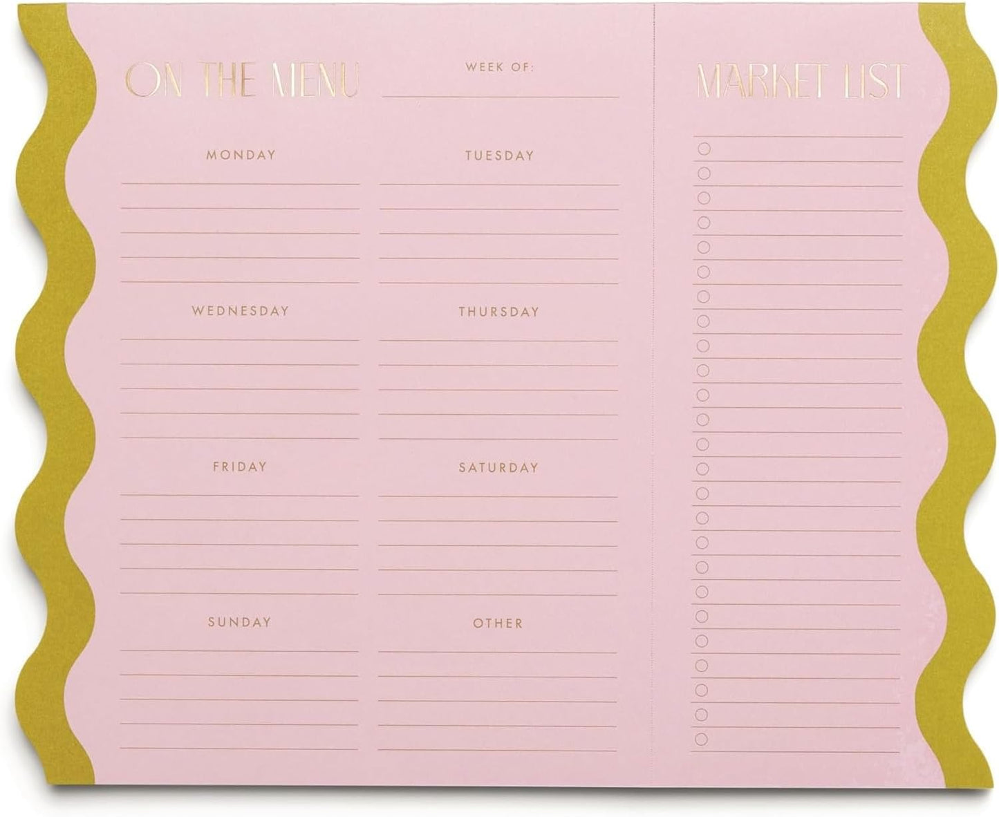 Meal Planner Notepad with Magnet Pink
