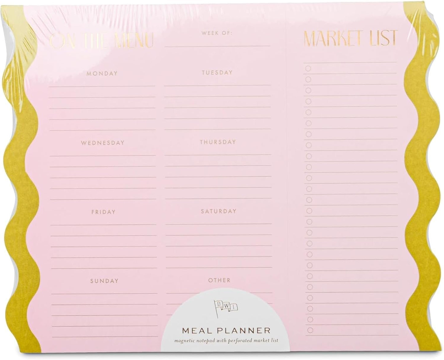 Meal Planner Notepad with Magnet Pink