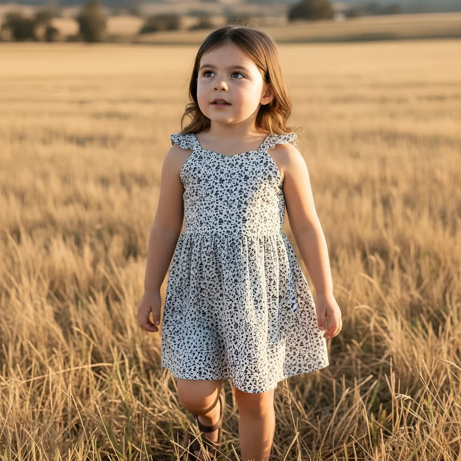 Girls Ellie Dress Navy Daisy