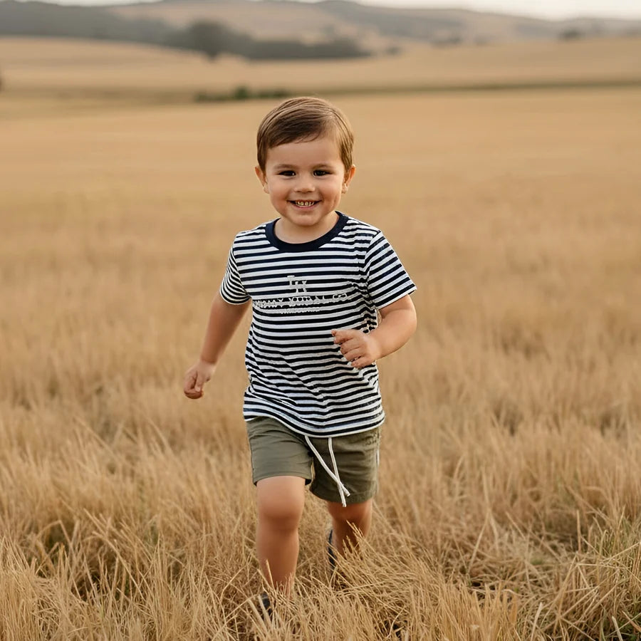 Boys Sonny Shorts Olive Brown Linen