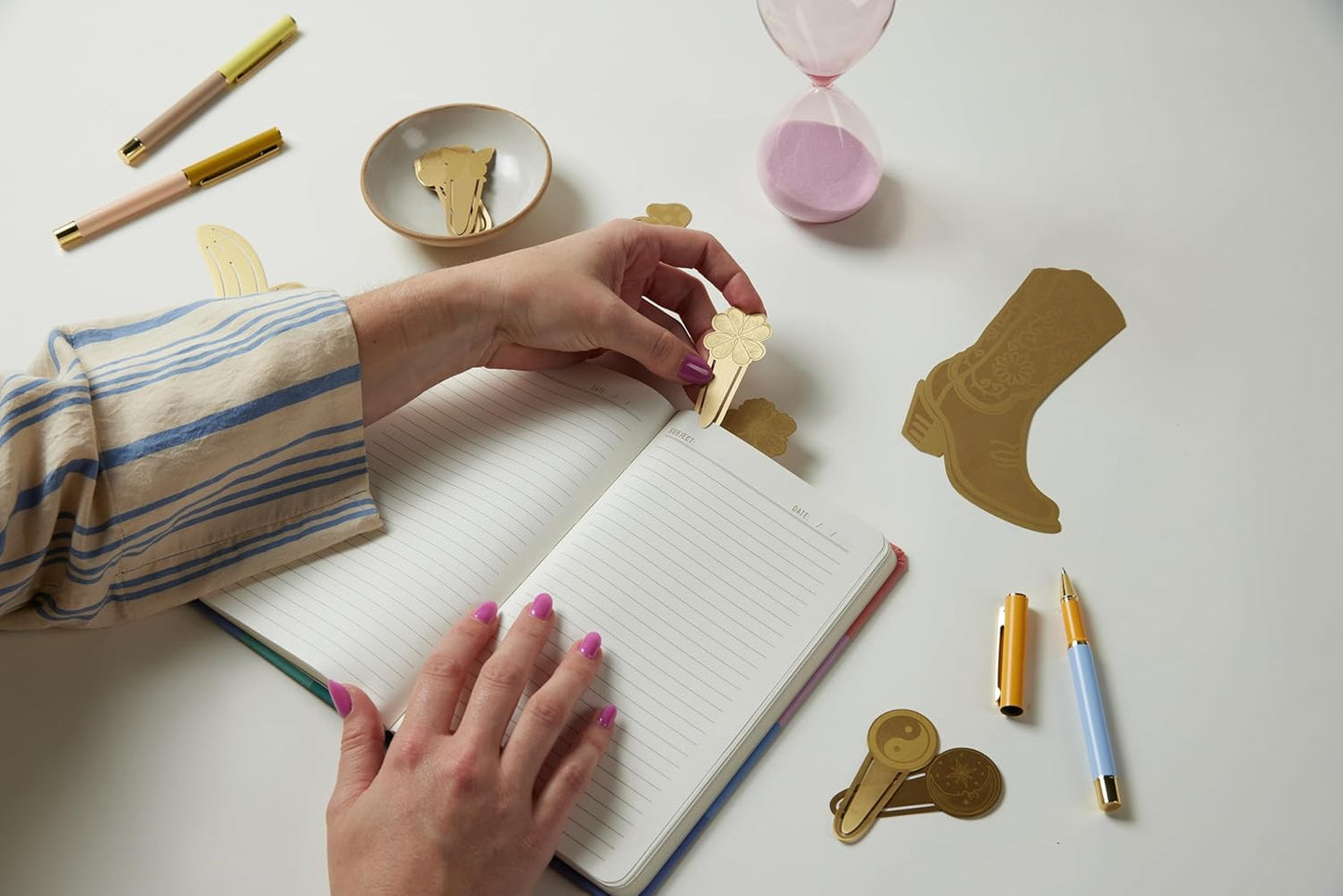 Brass Bookmark Cowgirl Boot