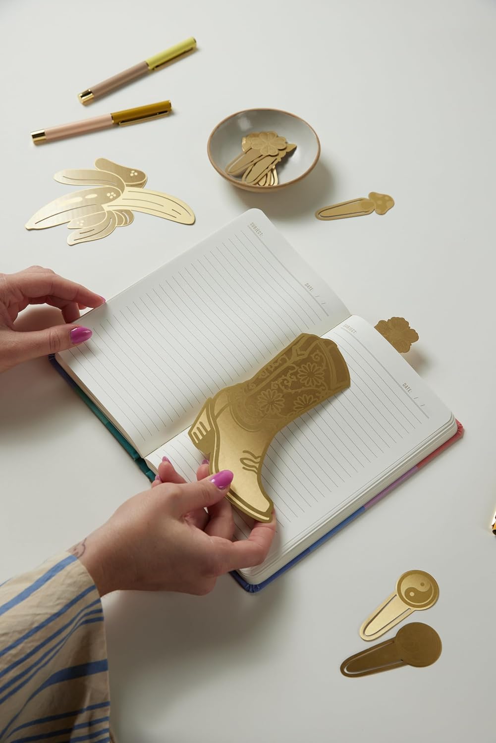 Brass Bookmark Cowgirl Boot