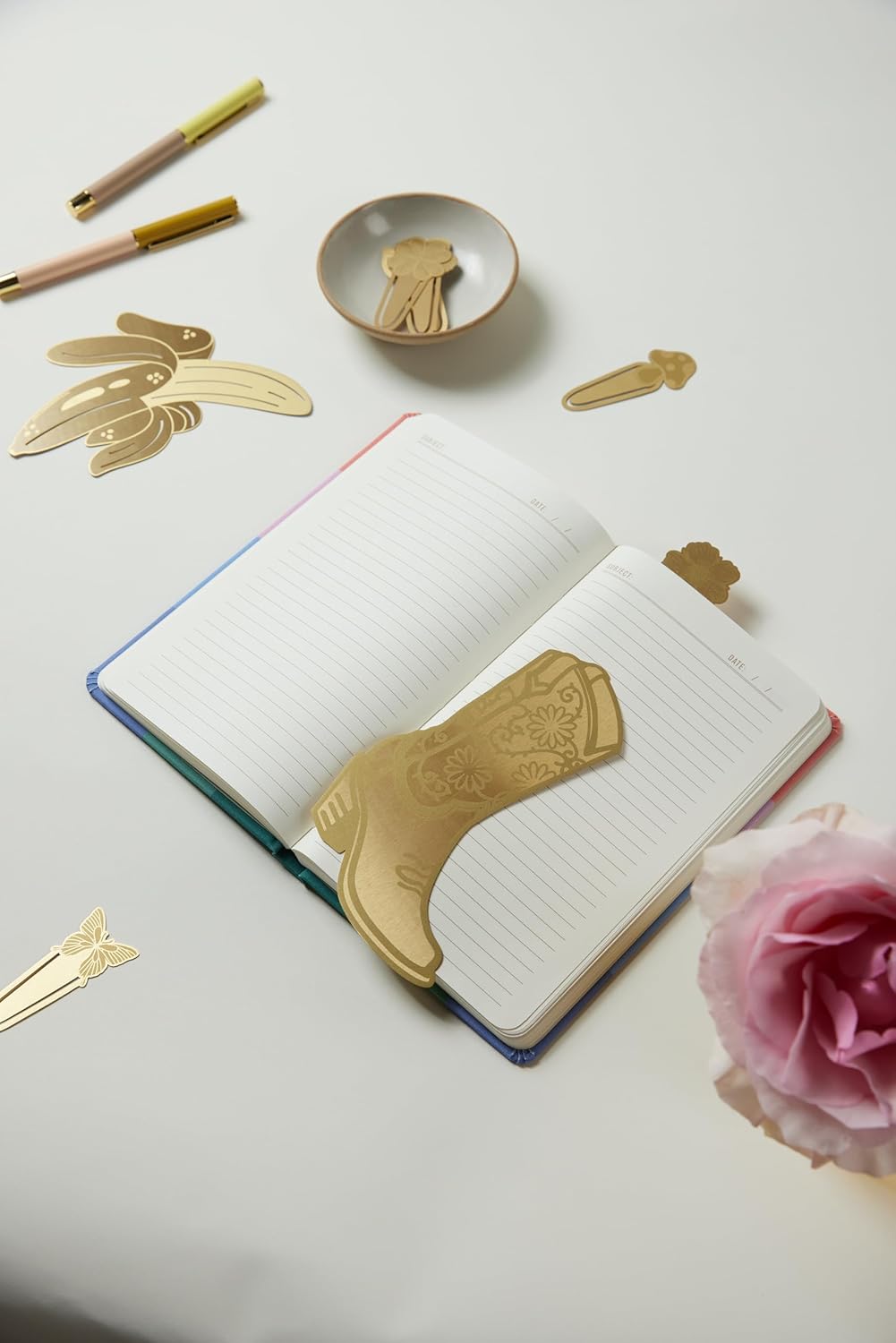 Brass Bookmark Cowgirl Boot