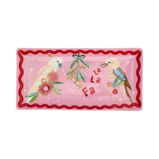 Festive Birds Plate Rectangle