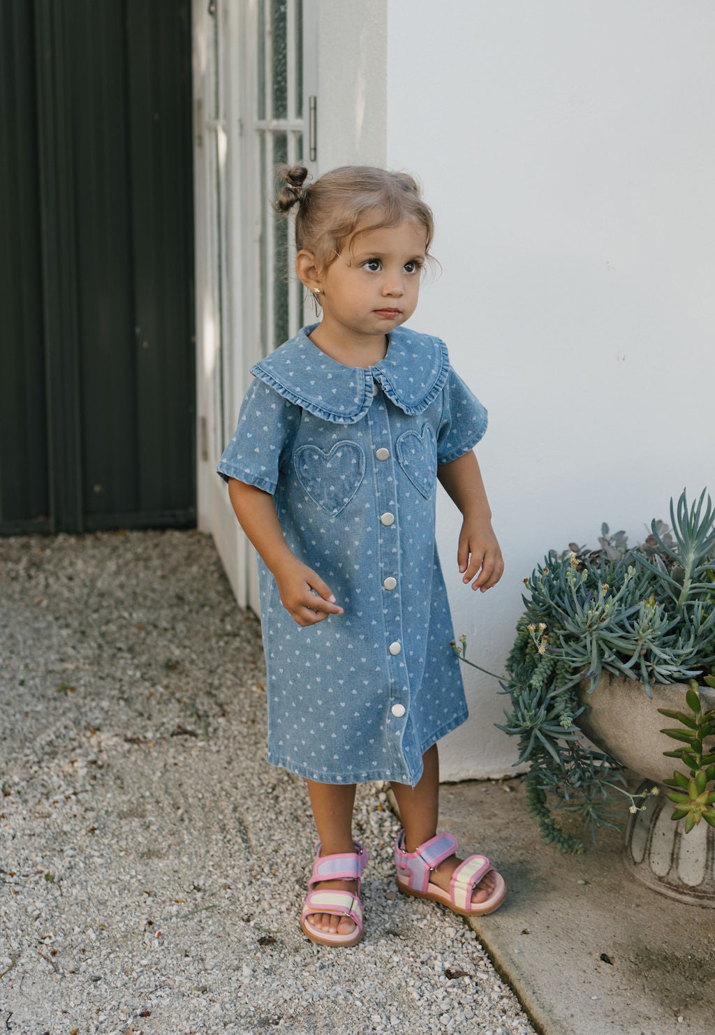 Amour Dress Denim Hearts