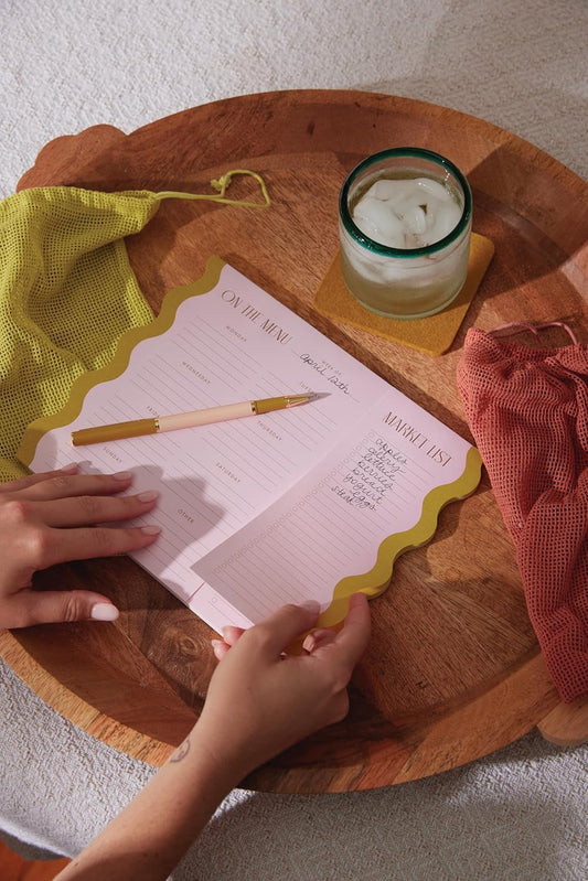 Meal Planner Notepad with Magnet Pink