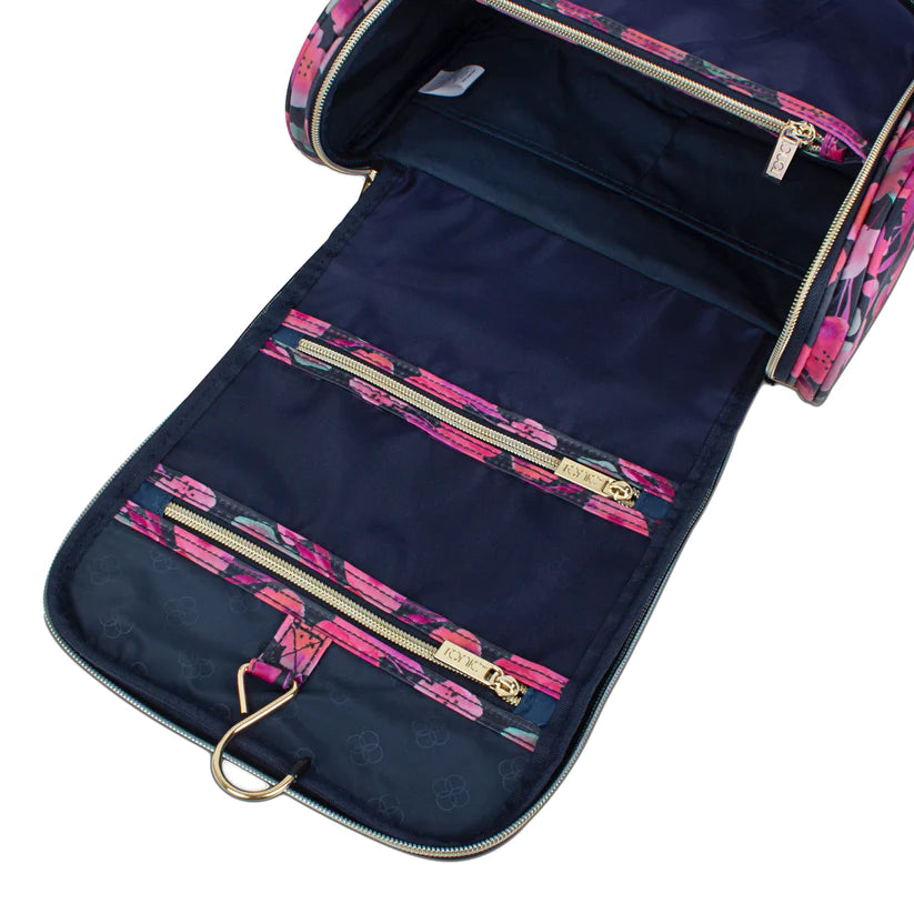 Essential Hanging Cosmetic Bag Midnight Meadow Pink