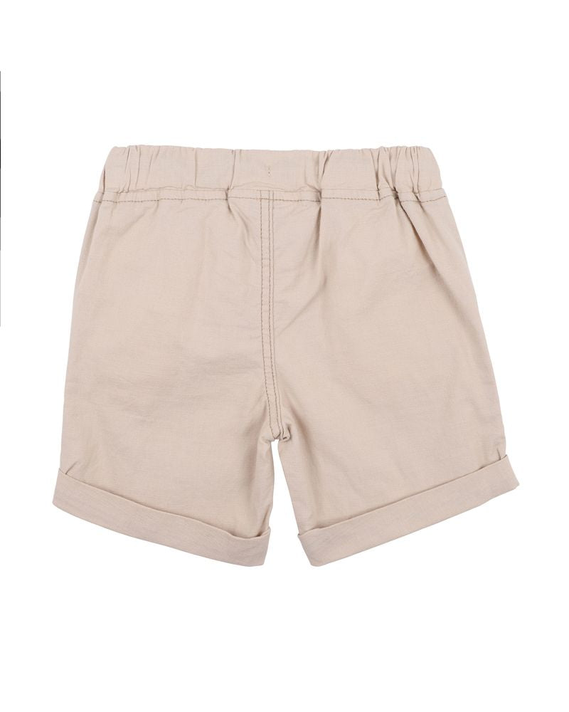 Almond Canvas Woven Shorts