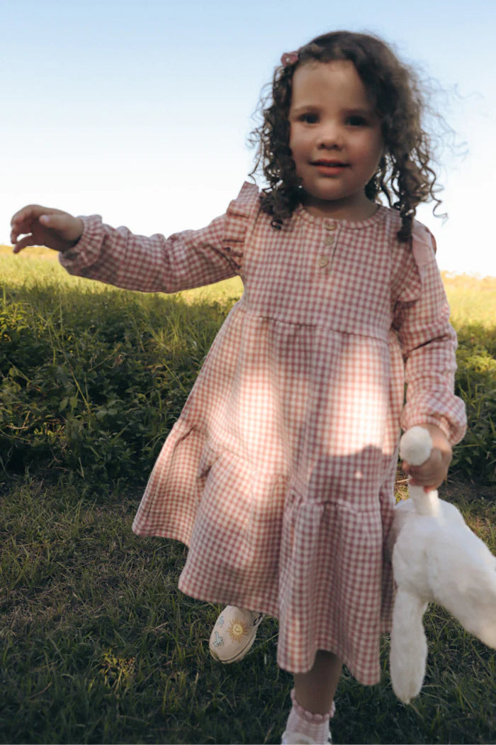 Rose Check Frill Dress