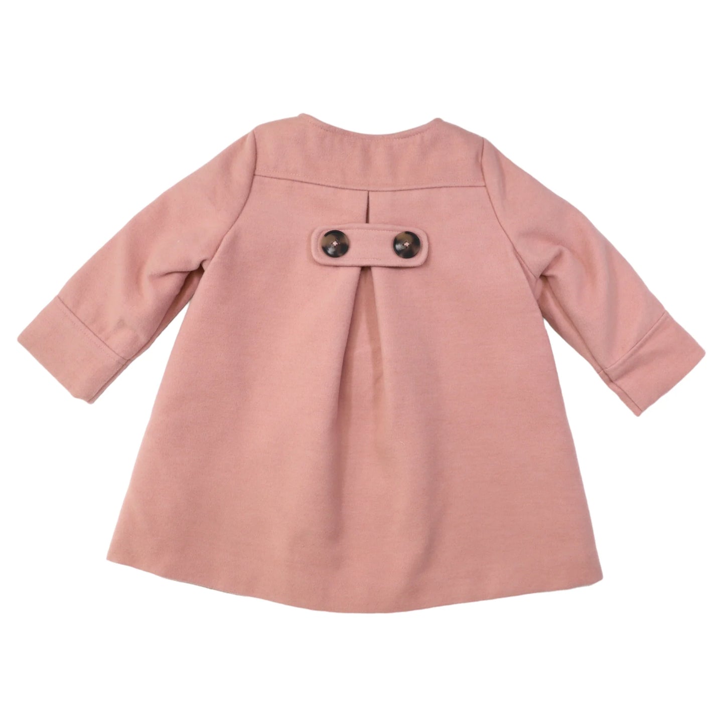 Double Breasted Satin Lined Overcoat Dusty Pink