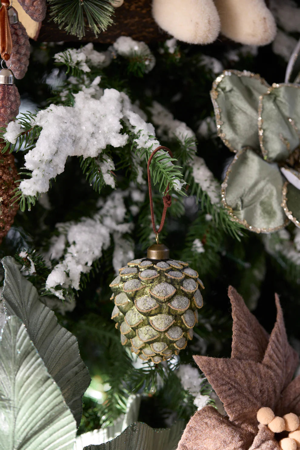 Frosted Green Pinecone Bauble