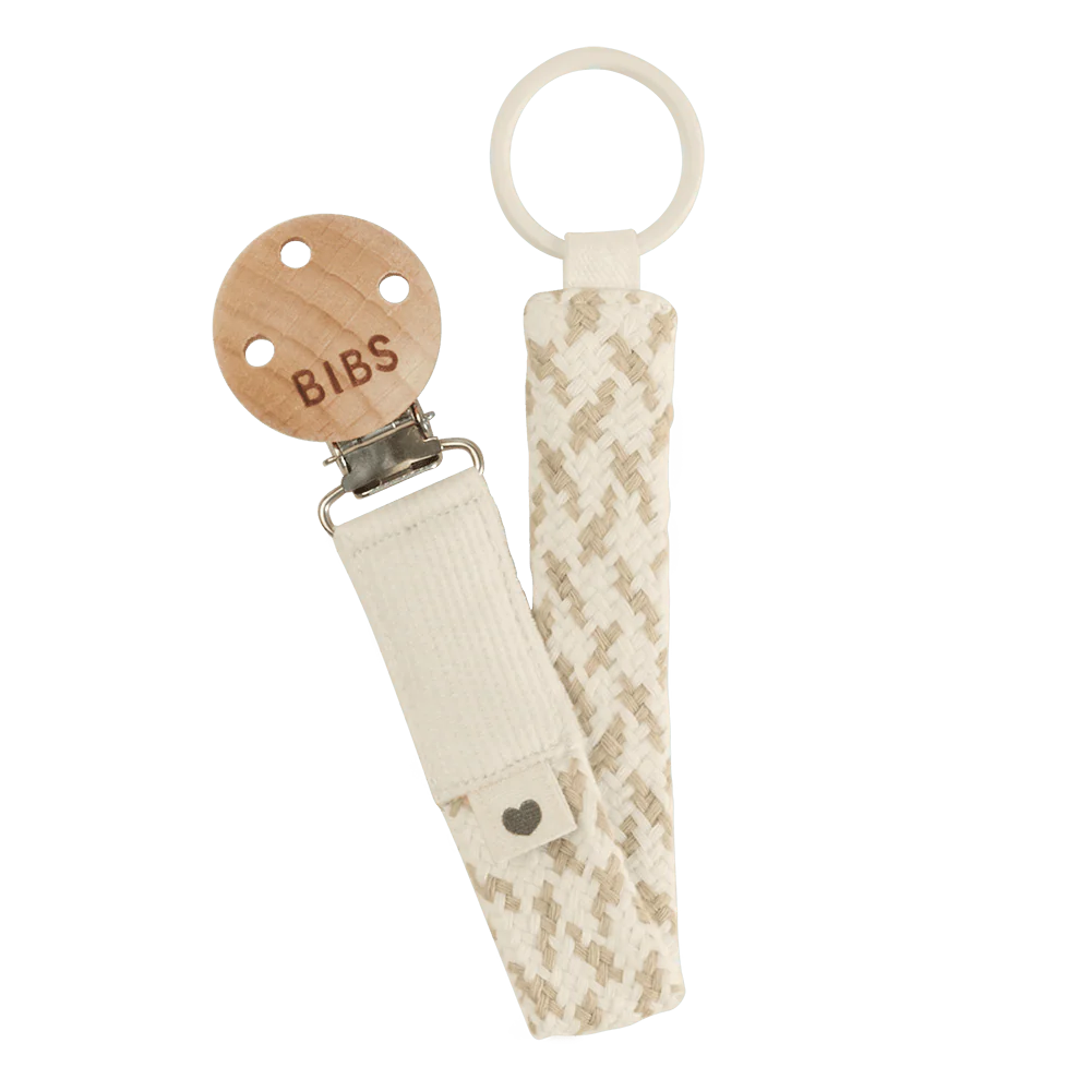 Bibs Paci Braid Vanilla