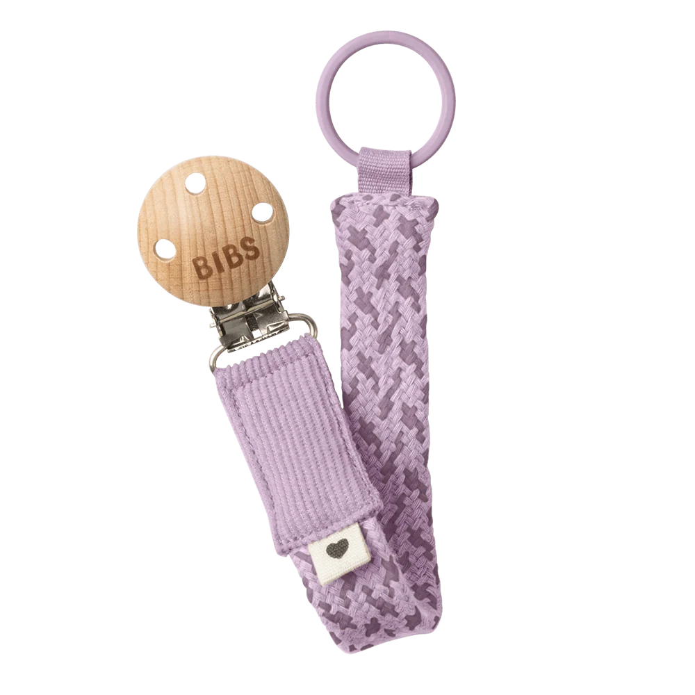 Bibs Paci Braid Violet Sky