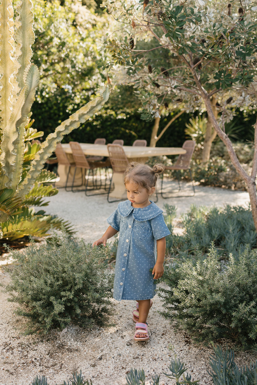 Amour Dress Denim Hearts