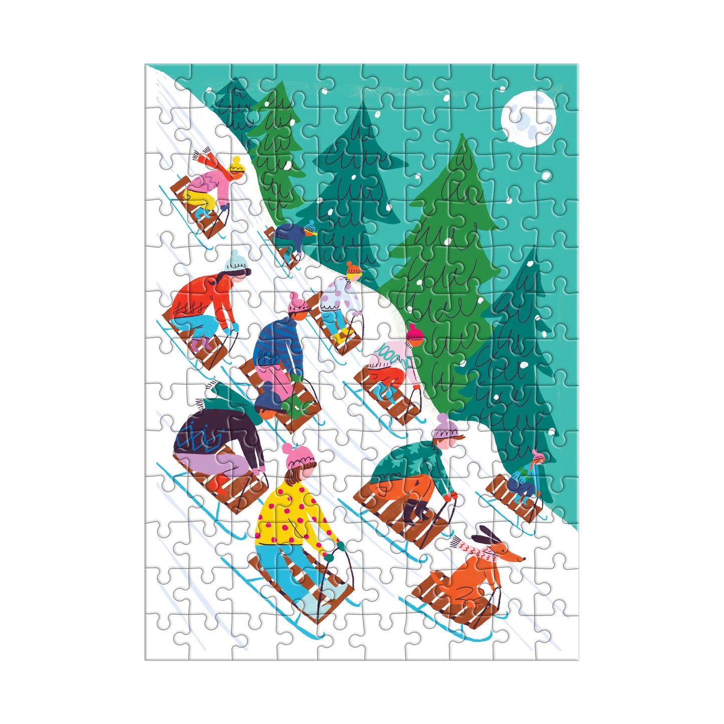 Winter Sledding Ornament 130pc Puzzle