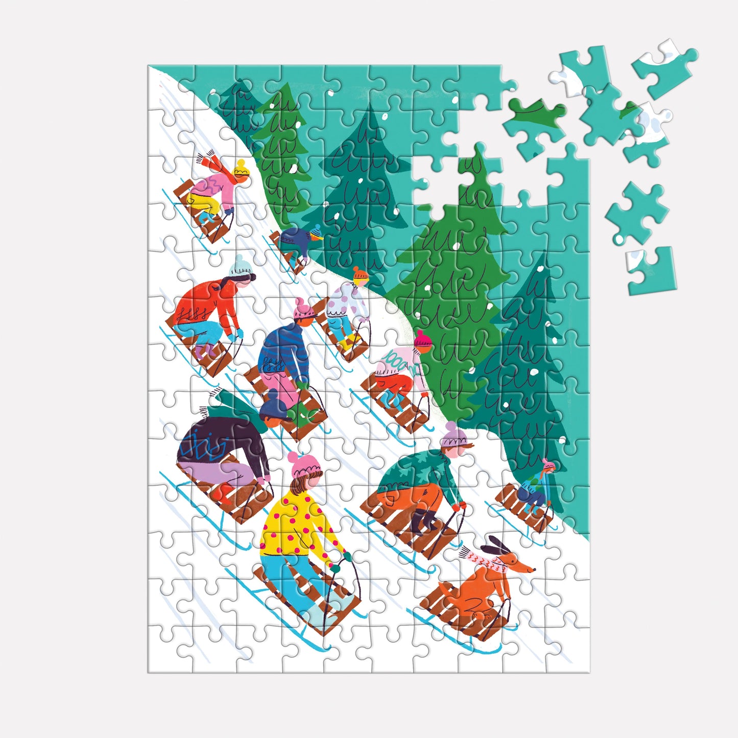 Winter Sledding Ornament 130pc Puzzle