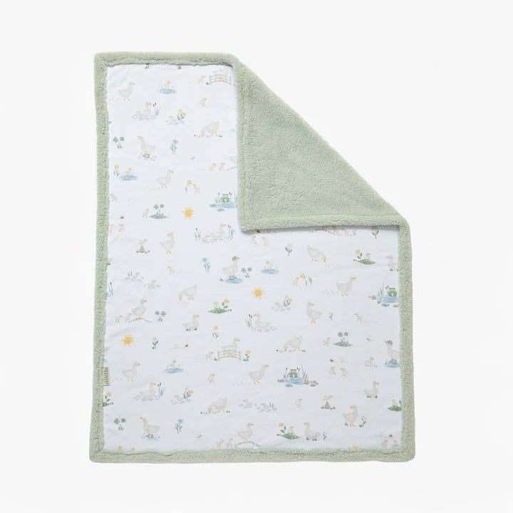 Organic Jersey Sherpa Blanket Goosey Goosey