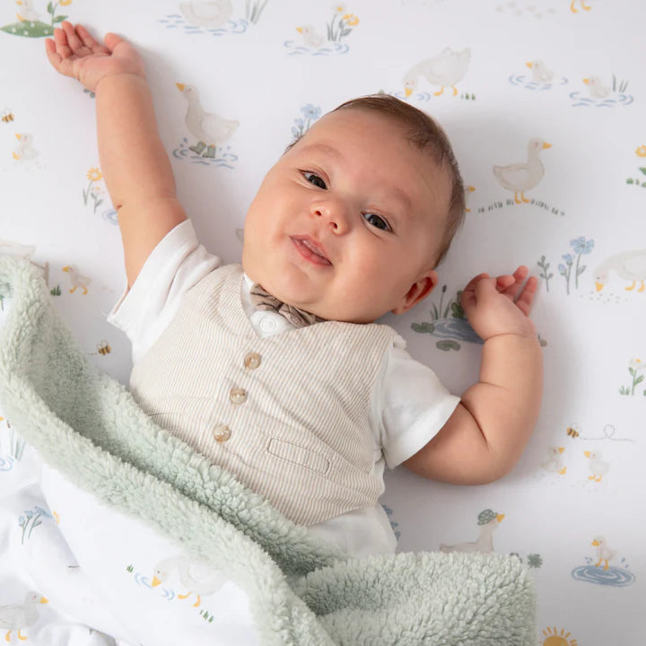 Organic Jersey Sherpa Blanket Goosey Goosey