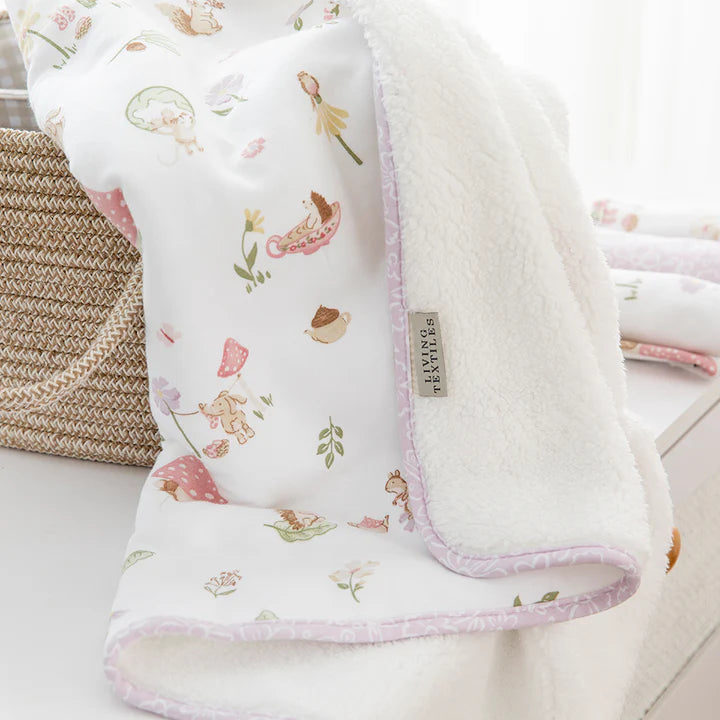 Organic Jersey Sherpa Blanket Whimsical Wonderland
