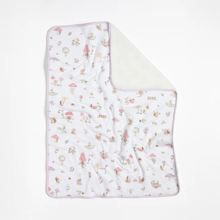 Organic Jersey Sherpa Blanket Whimsical Wonderland
