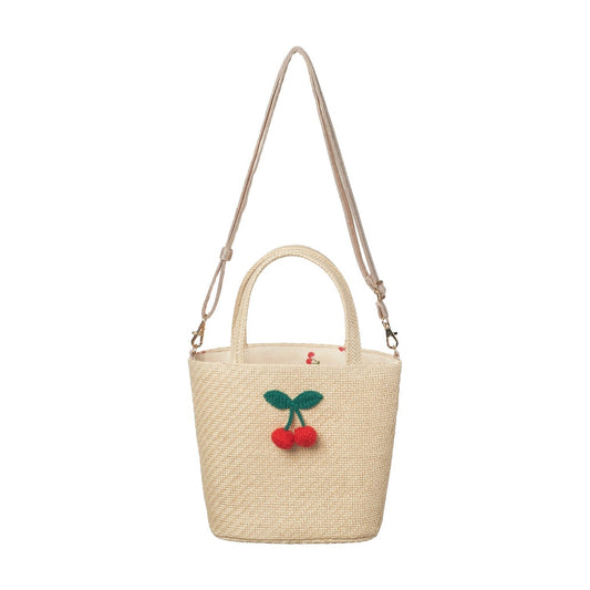 Crochet Cherry Basket Bag