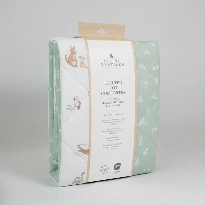Reversible Quilted Cot Comforter Australiana