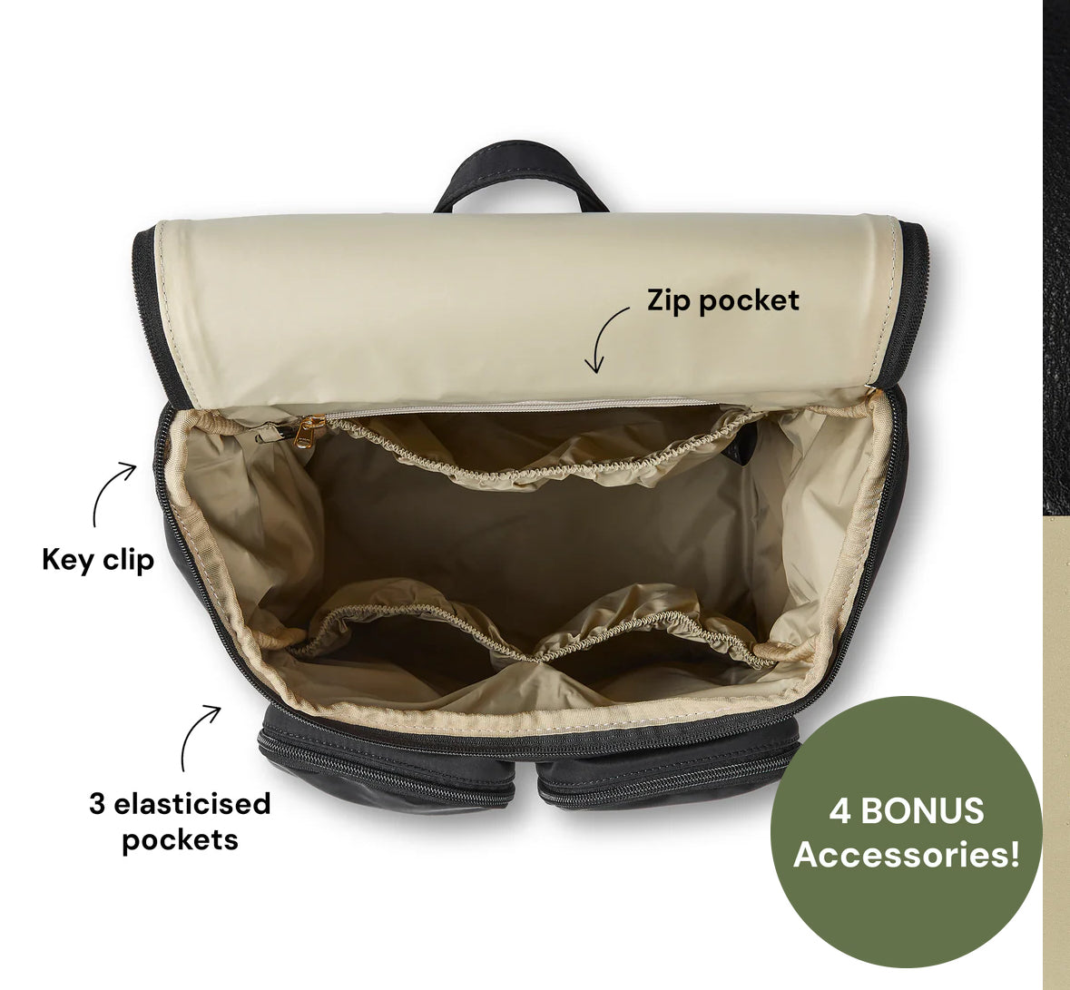 Signature Nappy Backpack Black Dimple