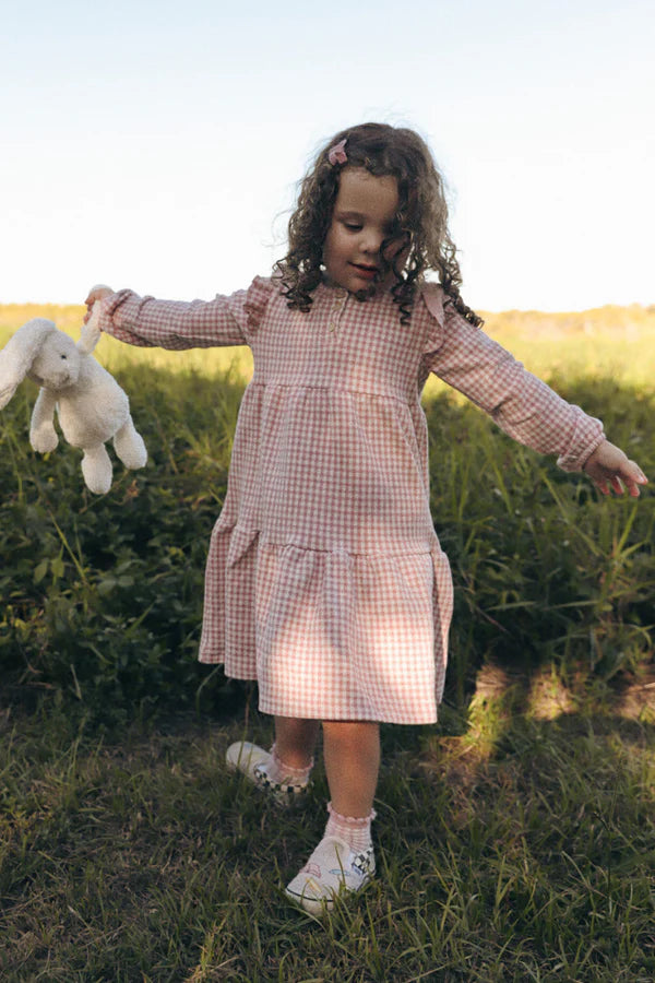 Rose Check Frill Dress